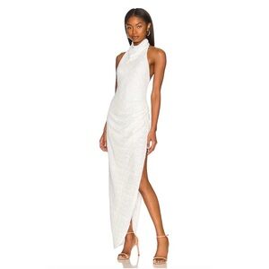 Amanda Uprichard Samba Gown in White Sequin